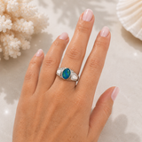 Australian Opal Vibrant Blue Green Sterling Silver Ring
