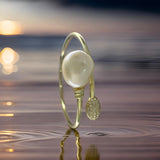 Cultured Freshwater Baroque Pearl Leaf Flexi Bangle