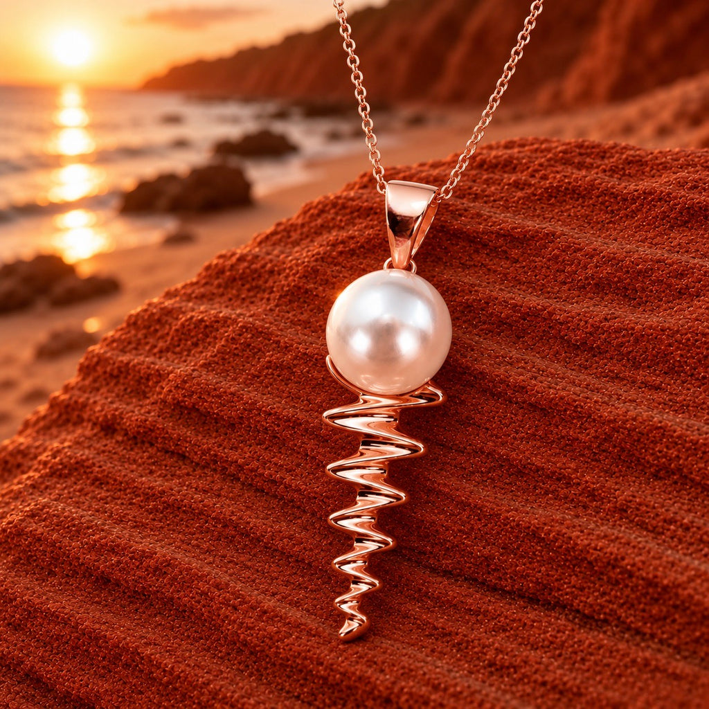 Cultured Broome Pearl Rose Gold Staircase Big Moon Rising Large