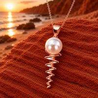 Cultured Broome Pearl Rose Gold Staircase Big Moon Rising Large
