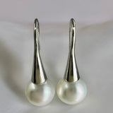 Broome Pearl Silver Trumpet Hooks Earrings