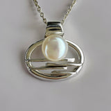 Horizontal Falls Staircase to the Moon Pearl Silver Pendant 