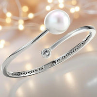 Broome Pearl Sterling Silver Cubic Zirconia Bangle