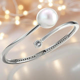 Broome Pearl Sterling Silver Cubic Zirconia Bangle
