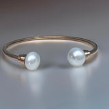 Cultured Freshwater Double Pearl Multi Fit Flexi Bangle