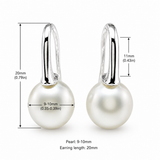 Cultured Freshwater Pearl Shepherd Hook Silver Earrings