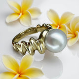 Broome Pearl 9ct Yellow Gold Big Moon Rising Ring
