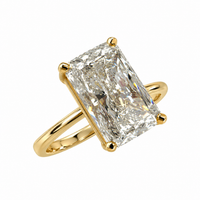 Lab Grown Radiant Cut Diamond Ring 14k yellow Gold