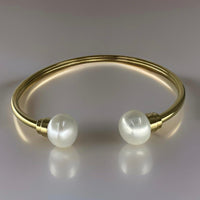 Cultured Freshwater Double Pearl Multi Fit Flexi Bangle