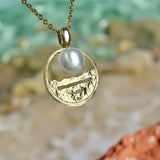 Broome Pearl Barred Creek Staircase Pendant 9ct Gold