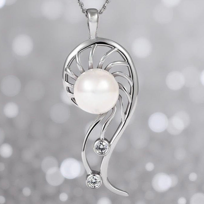 Cultured Freshwater Pearl Mangrove Cubic Zirconia Silver 925 Pendant