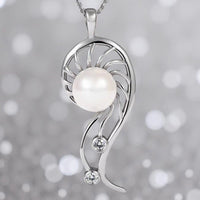 Cultured Freshwater Pearl Mangrove Cubic Zirconia Silver 925 Pendant