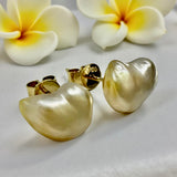 Keshi Golden South Sea Pearl 18ct Stud Earrings