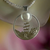 Broome Pearl Quondong Staircase Pendant 9ct White Gold