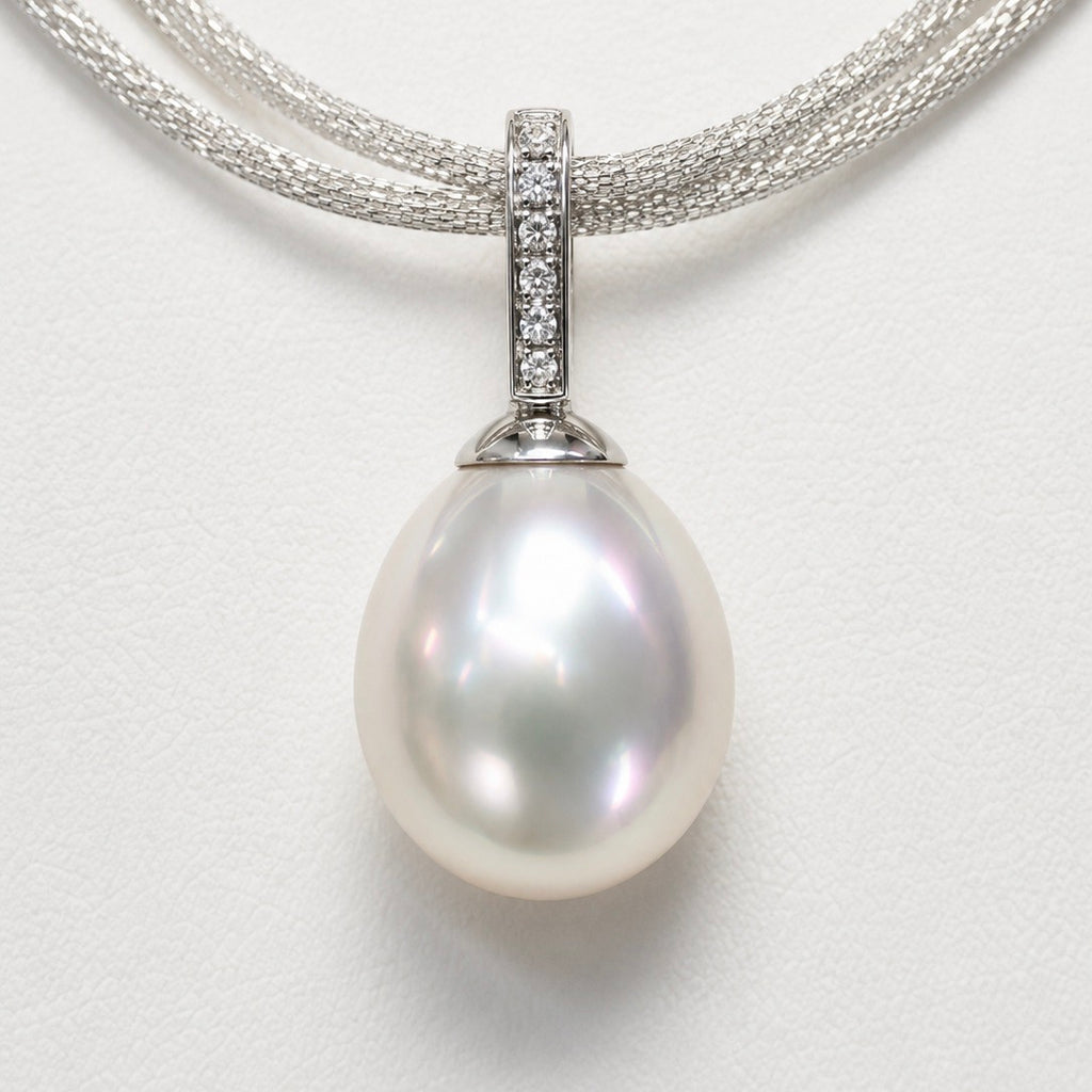 Cultured Broome Pearl 18ct White Gold Diamond Enhancer