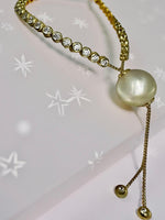 Champagne Pearl Zirconia Tennis Bracelet