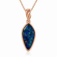 Australian Opal Marquise Wave Rose Pendant