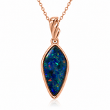 Australian Opal Marquise Wave Rose Pendant
