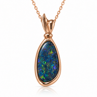 Australian Opal Ocean Tide Rose Pendant