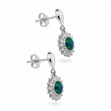 Australian Opal Sterling Silver 925 CZ Star Earrings