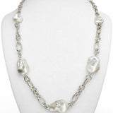 Cultured Freshwater Baroque Silver 925 Chain Necklace