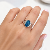 Australian Opal Stunning Blue Green Sterling 925 Ring