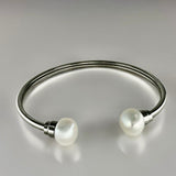 Cultured Freshwater Double Pearl Multi Fit Flexi Bangle