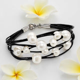 Cultured Freshwater Pearl Black Multi -Strand Bracelet