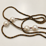 Cultured Freshwater Pearl Tiger Eye Strand Necklace