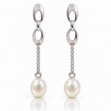 Broome Pearl 18ct White Gold Chain Drop Earrings