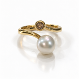 Broome Pearl 9ct Kimberley diamond Ring Pearl: 9mm Broome Pearl, Oval, Lustre:AAA Colour: White   