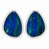 Australian Opal Turquoise and Green and Grey Stud Earrings