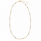 Freshwater Pearl Hematite Gemstone Gold Necklace