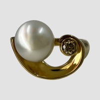 Broome Pearl 'Luna Eclipse' Diamond 9ct Gold Ring