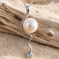 Cultured Freshwater Pearl Mitchell Falls Zirconia Silver 925 Pendant