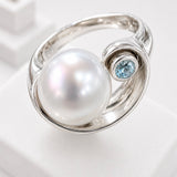 Broome Pearl 'Luna Eclipse' Topaz Gem Sterling Silver Ring