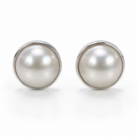 Mabe Pearl Sterling Silver 925 Earrings