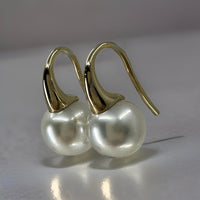 Cultured Broome Pearl 9ct Gold Hooks Earrings