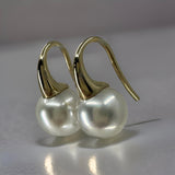 Cultured Broome Pearl 9ct Gold Hooks Earrings