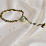 Champagne Pearl Zirconia Tennis Bracelet