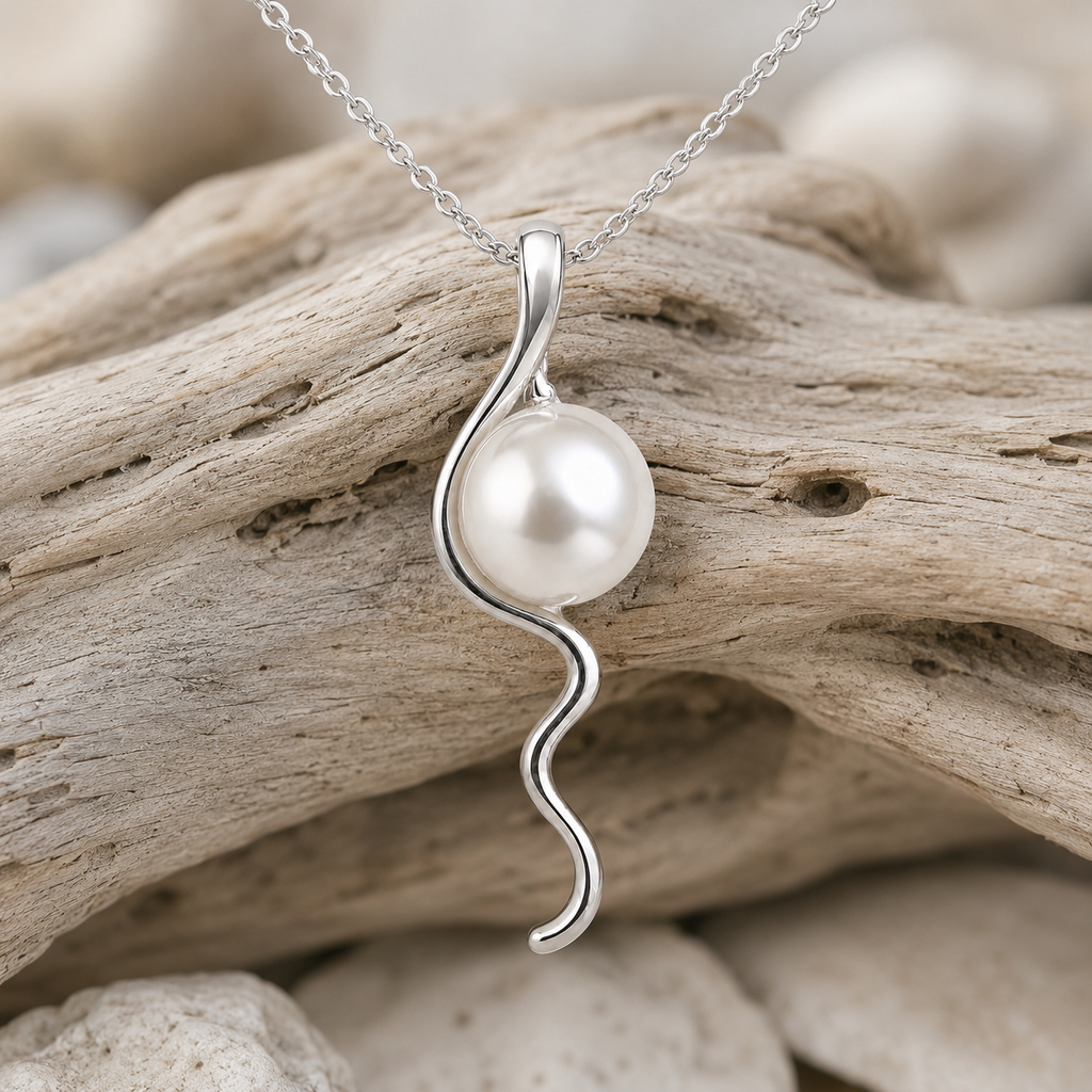 Mitchell Falls Staircase to the Moon Pearl Silver Pendant
