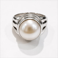Mabe Pearl Bezel Set Sterling Silver Ring