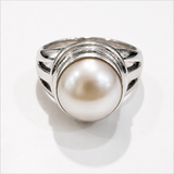 Mabe Pearl Bezel Set Sterling Silver Ring