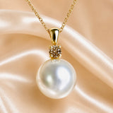 Cultured Broome Pearl 18ct Diamond Pendant