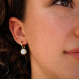 Mother of Pearl Huggie Earrings