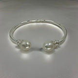 Cultured Freshwater Pearl Hinge Bangle Sterling Silver 50% OFF!