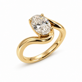 Lab Grown Twist Oval Diamond 14ct Engagement Ring