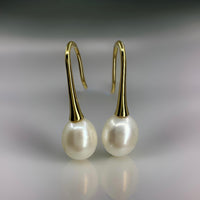 Cultured Freshwater Pearl Trumpet Style Hook Earrings