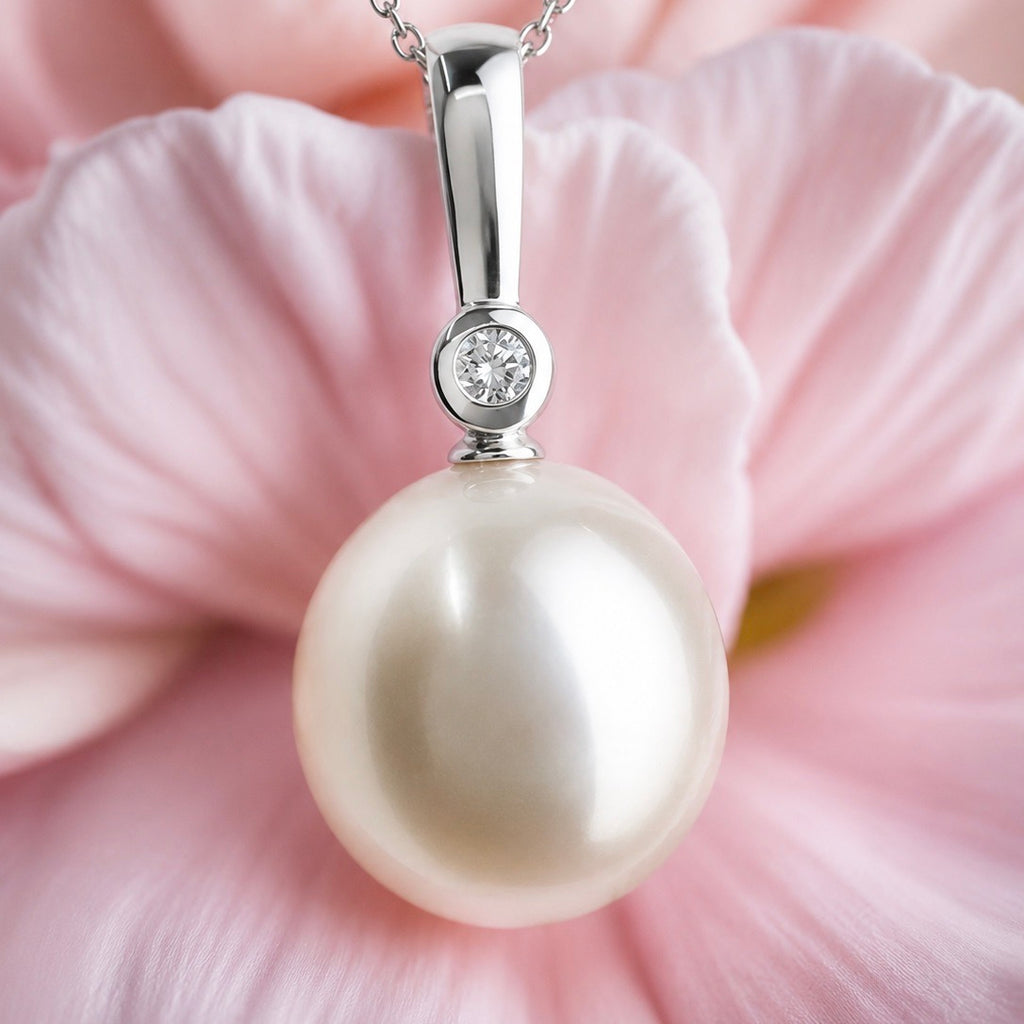 Broome Pearl White Gold Diamond Enhancer Pendant