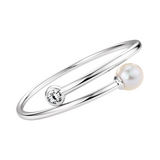 Stunning Pearl and Zirconia Bangle Flexi Bangle
